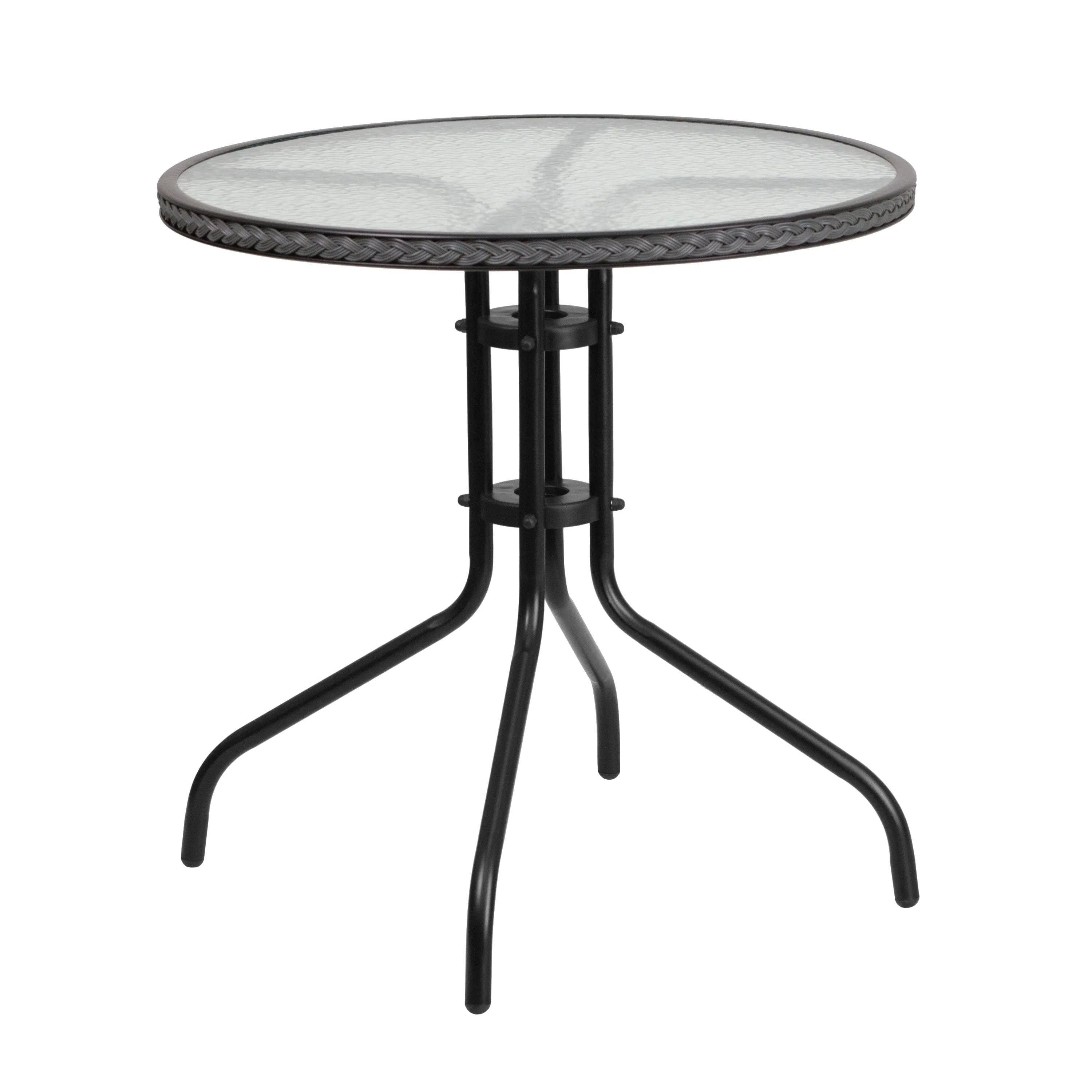 28RD Gray Table Set w/Rattan TLH-087RD-037GY4-GG