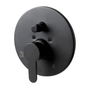 ALFI Brand AB3101-BM Black Matte Shower Valve with Rounded Lever Handle and Diverter