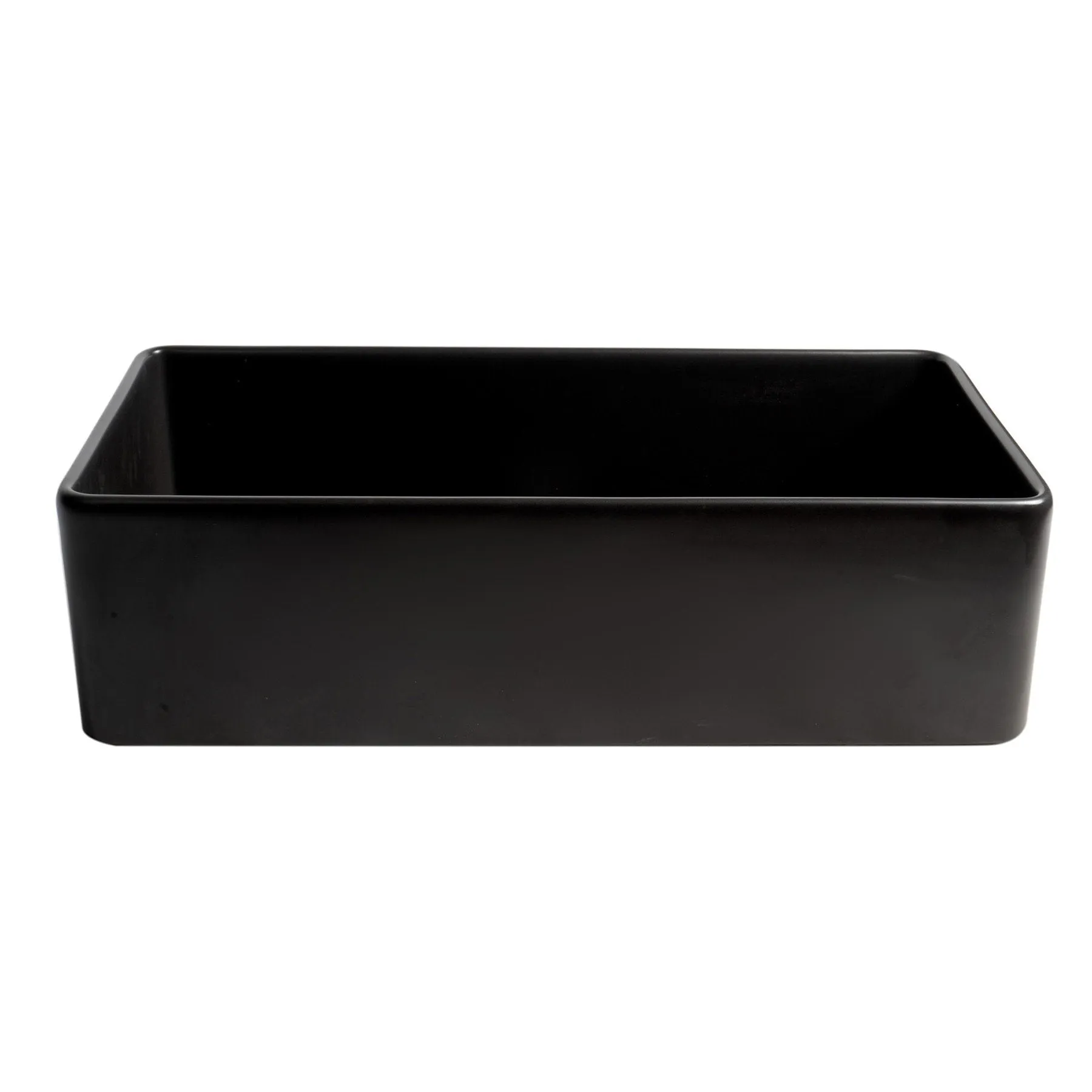 ALFI Brand ABF3618-BM Black Matte Smooth Apron 36" x 18" Single Bowl Fireclay Farm Sink