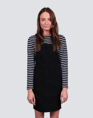 All Over It Dungarees Dress - Black