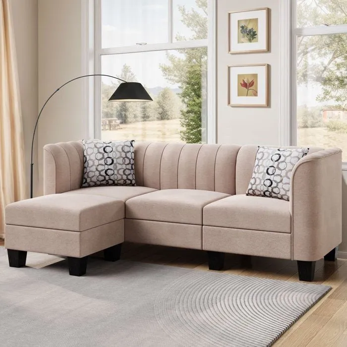 Alora Modular 4 Seater Fabric Sofa For Living Room