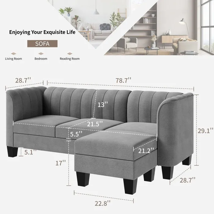 Alora Modular 4 Seater Fabric Sofa For Living Room