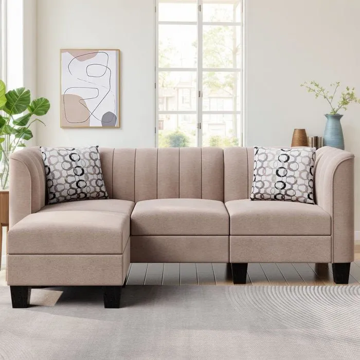 Alora Modular 4 Seater Fabric Sofa For Living Room