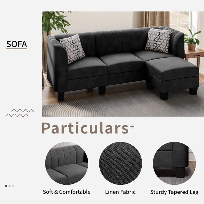 Alora Modular 4 Seater Fabric Sofa For Living Room