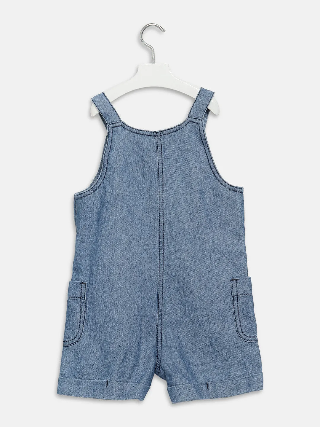 Applique Denim Dungaree - Dark Indigo