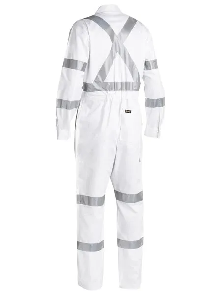 BC6806T Bisley 3M Taped White Drill Overalls - Stout