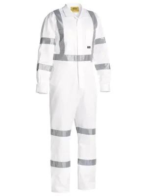 BC6806T Bisley 3M Taped White Drill Overalls - Stout