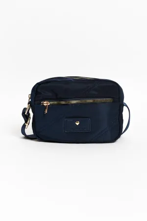 Bea Navy Quilted Crossbody Bag