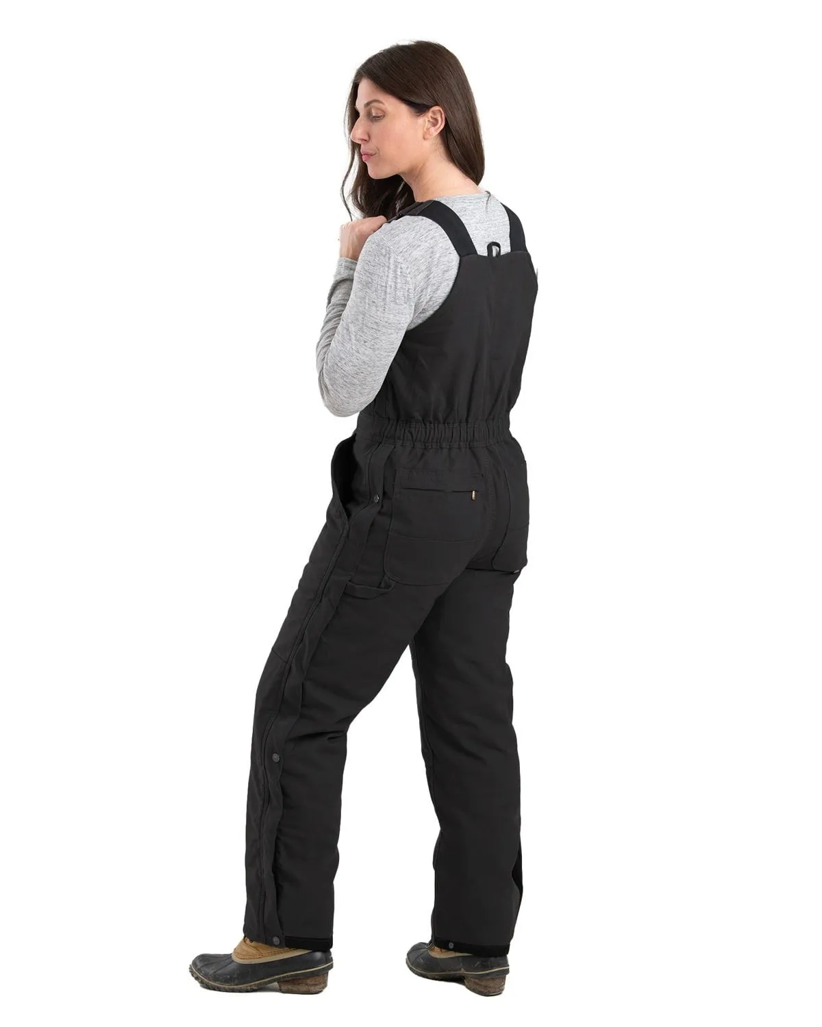 Berne Apparel Womens Softstone Duck Insulated Black 100% Cotton Bib Overall