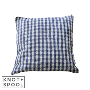 Blue Gingham Pillow | 18" x 18"