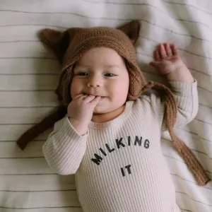 Claude & Co - Milking It baby bodysuit - Oat