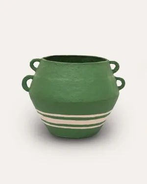 Cotton Mache Vase - Green