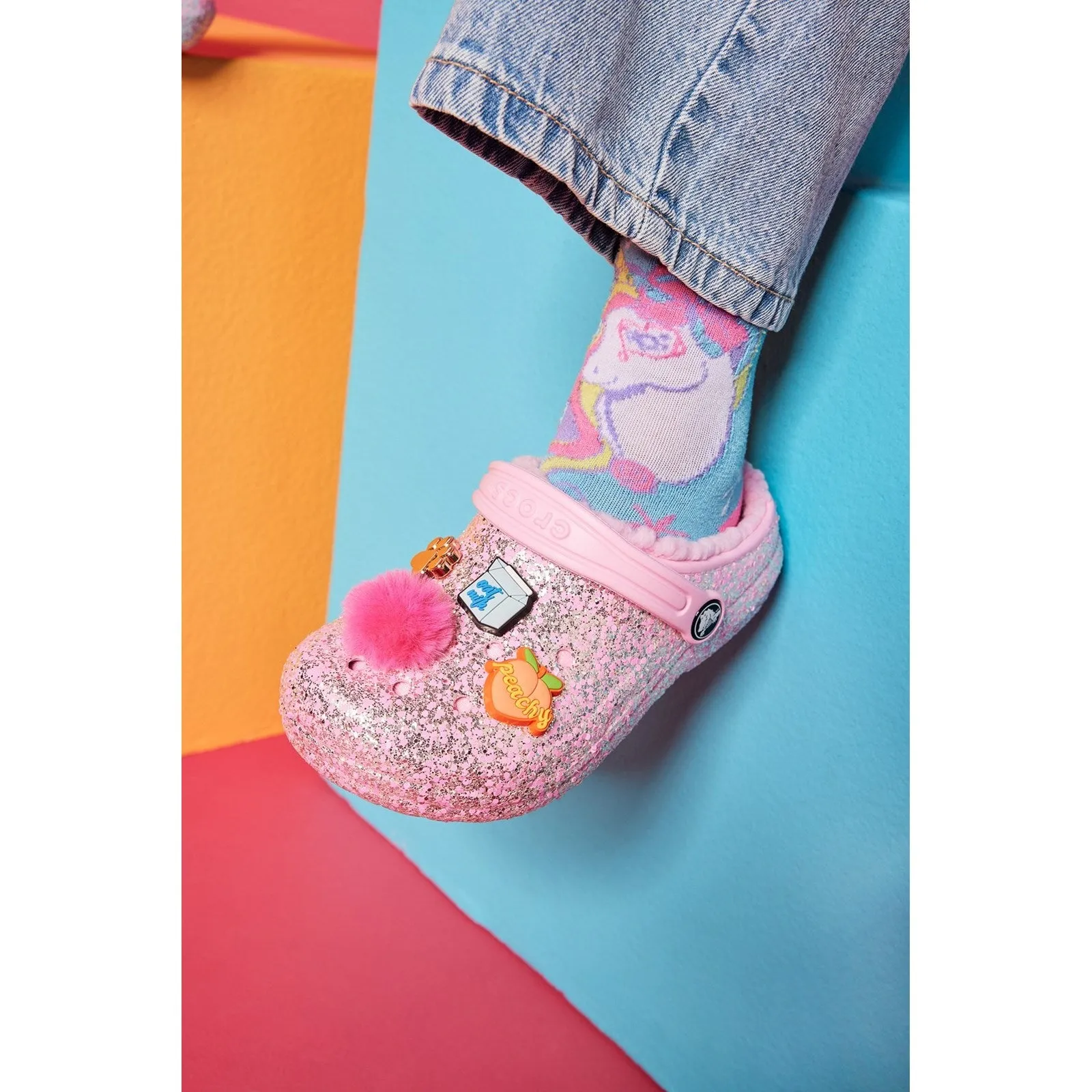 Crocs Classic Glitter Lined Clogs