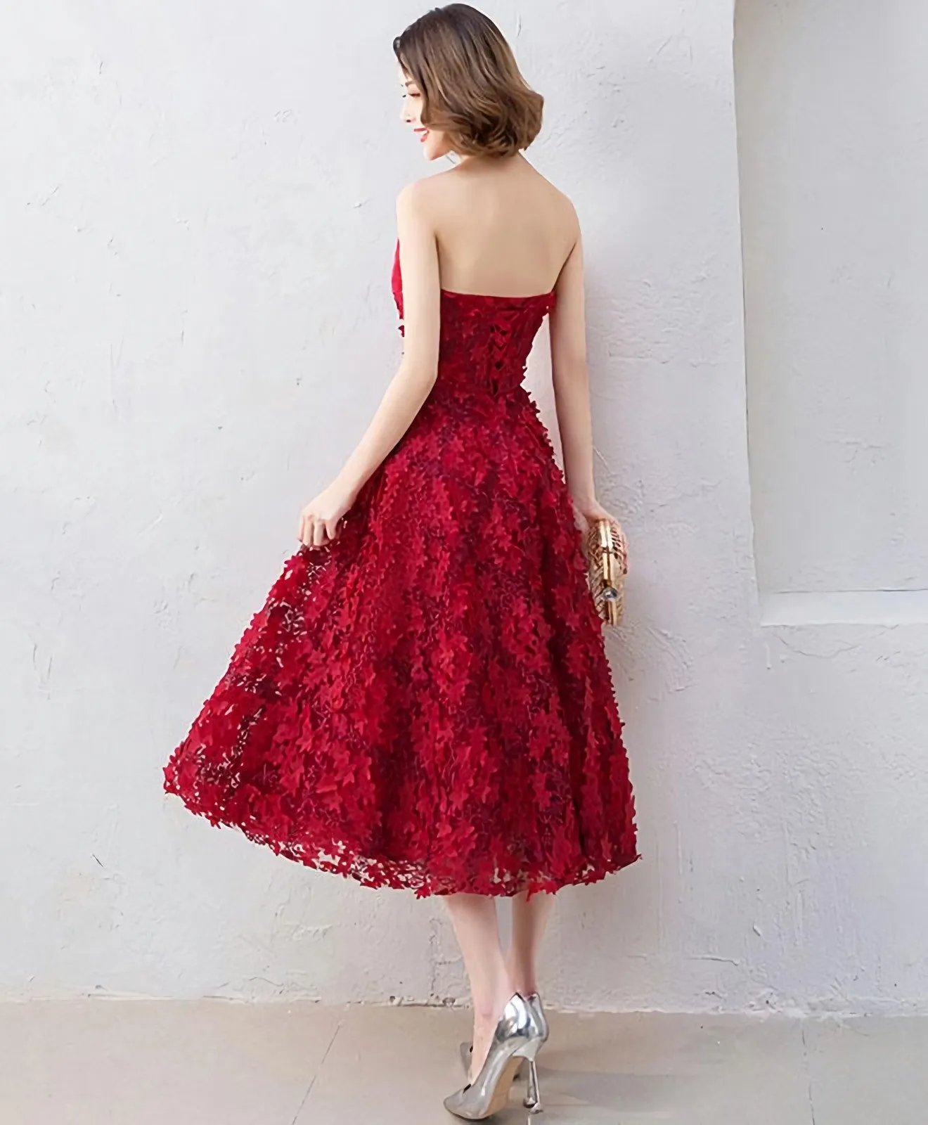 Cute Burgundy Short Prom Dress Evening Dress