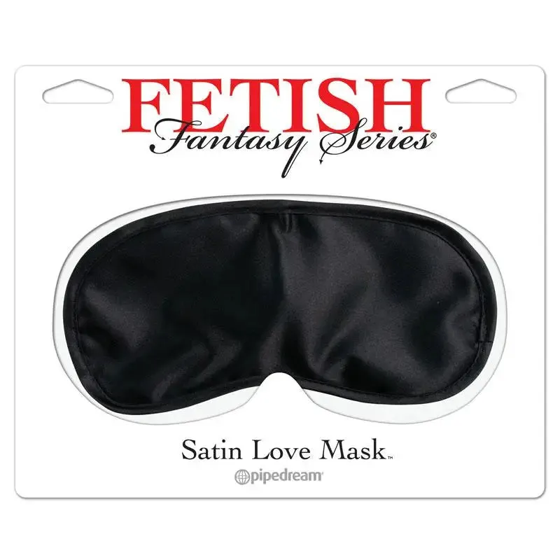 Fetish Fantasy Series Luxurious Black Satin Love Mask with Adjustable Elastic Strap for Enhanced Sensory Play