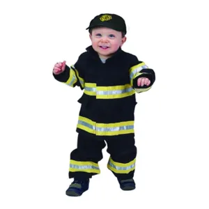 Fire Fighter Suit Seattle with Cap, Black/Green