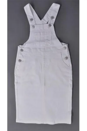 GIRLS Bree Denim Overalls (White)