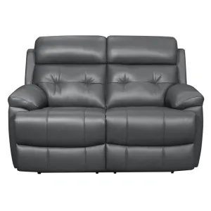 Homelegance Furniture Lambent Double Reclining Loveseat in Dark Gray