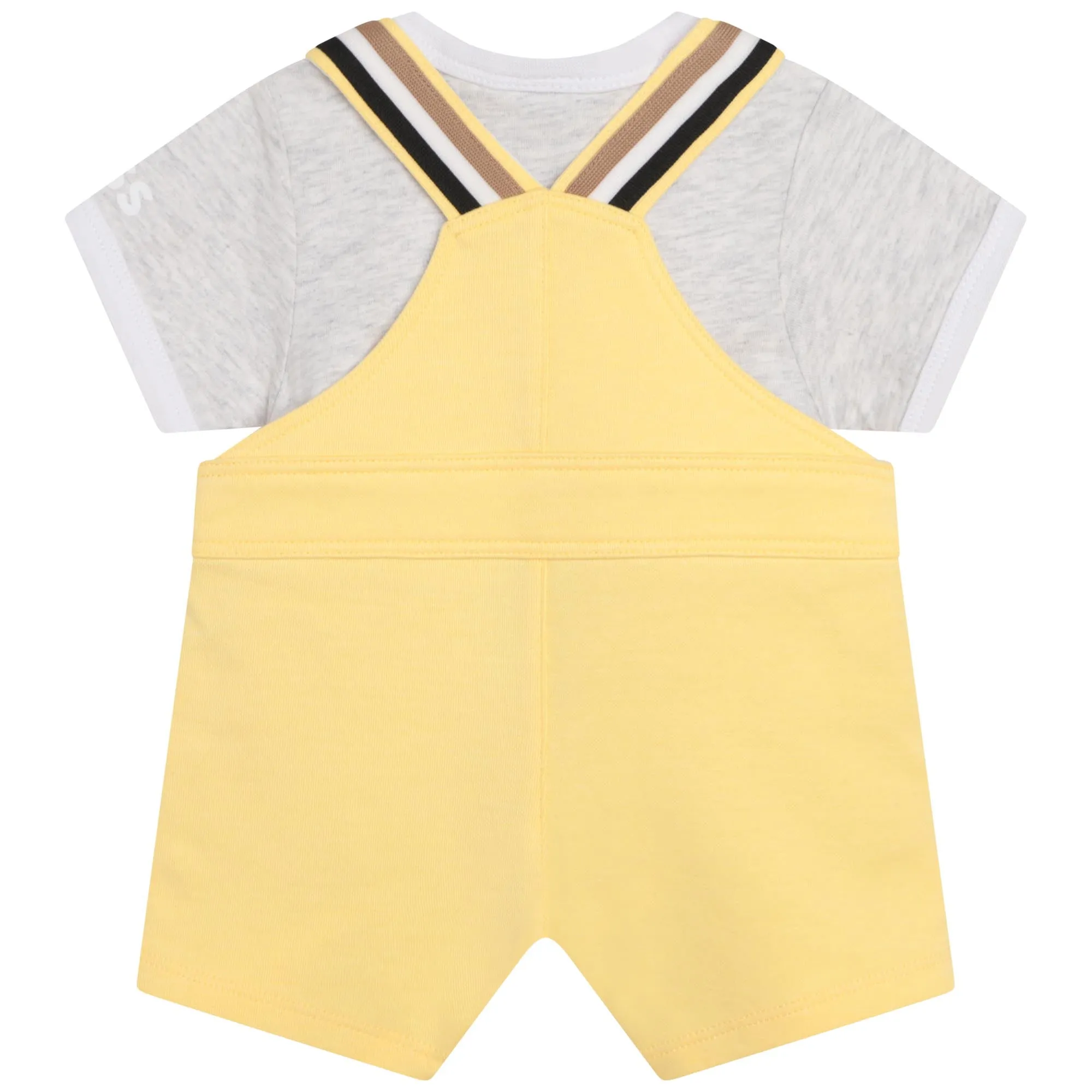 Hugo Boss Baby Boys Yellow Overalls Ensemble