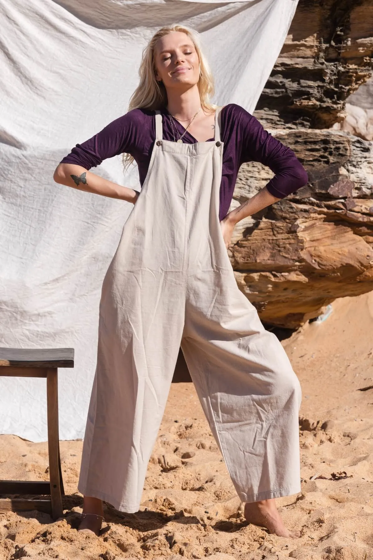 Juanita Overalls Long - Oatmeal