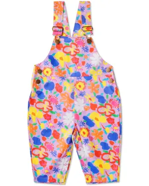 Kip & Co x Ken Done Summer Floral Lilac Baby Cotton Drill Overalls