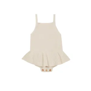 Knit Ruffle Romper - Natural