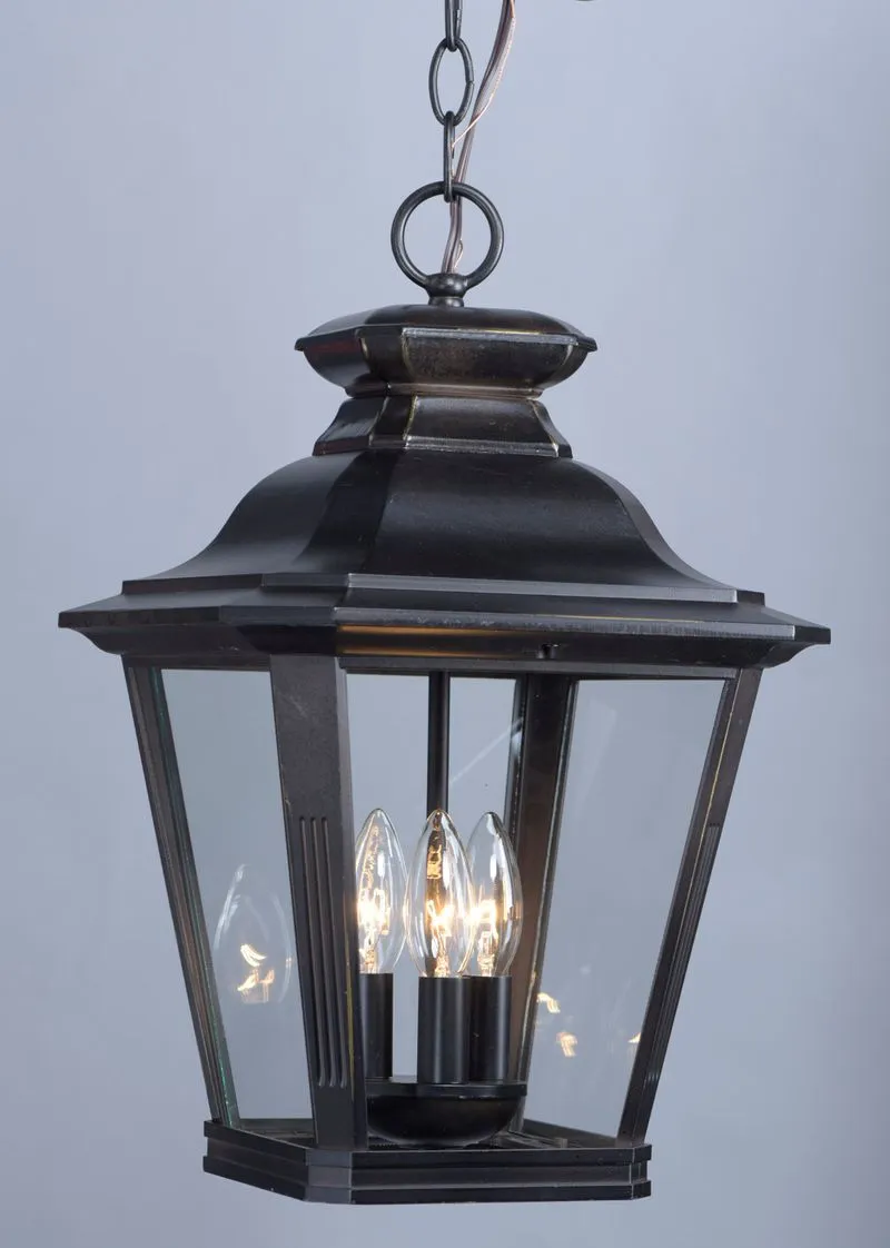 Knoxville 17.5" 3 Light Outdoor Pendant Light in Bronze