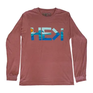 LOGO WAVE LONG-SLEEVE IN HEATHER MAUVE