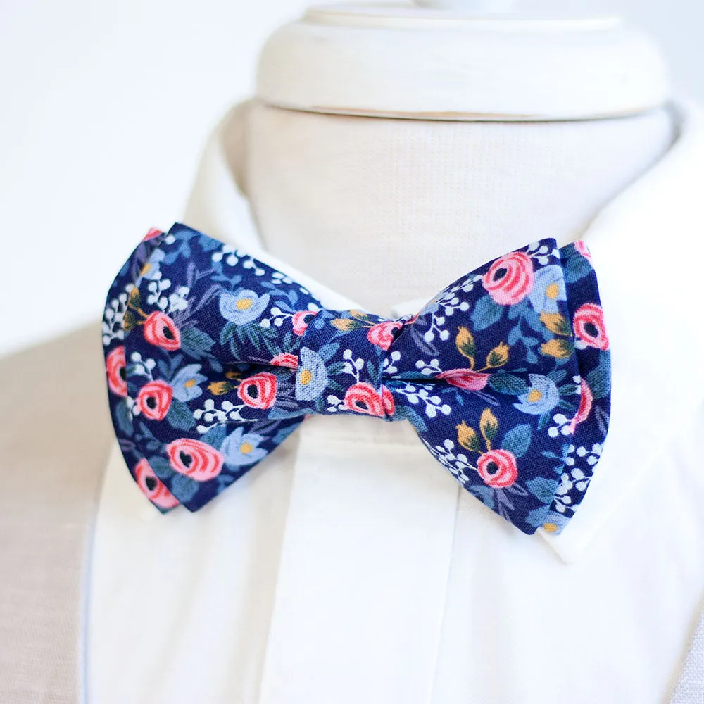 Men's Necktie / Rosa In Navy