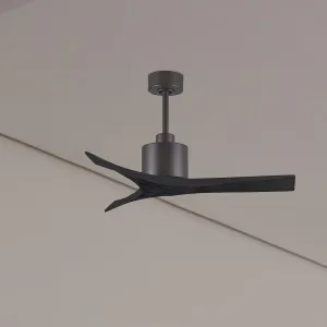 Mollywood 42 Inch Bronze and Black Damp Rated Ceiling Fan with Remote