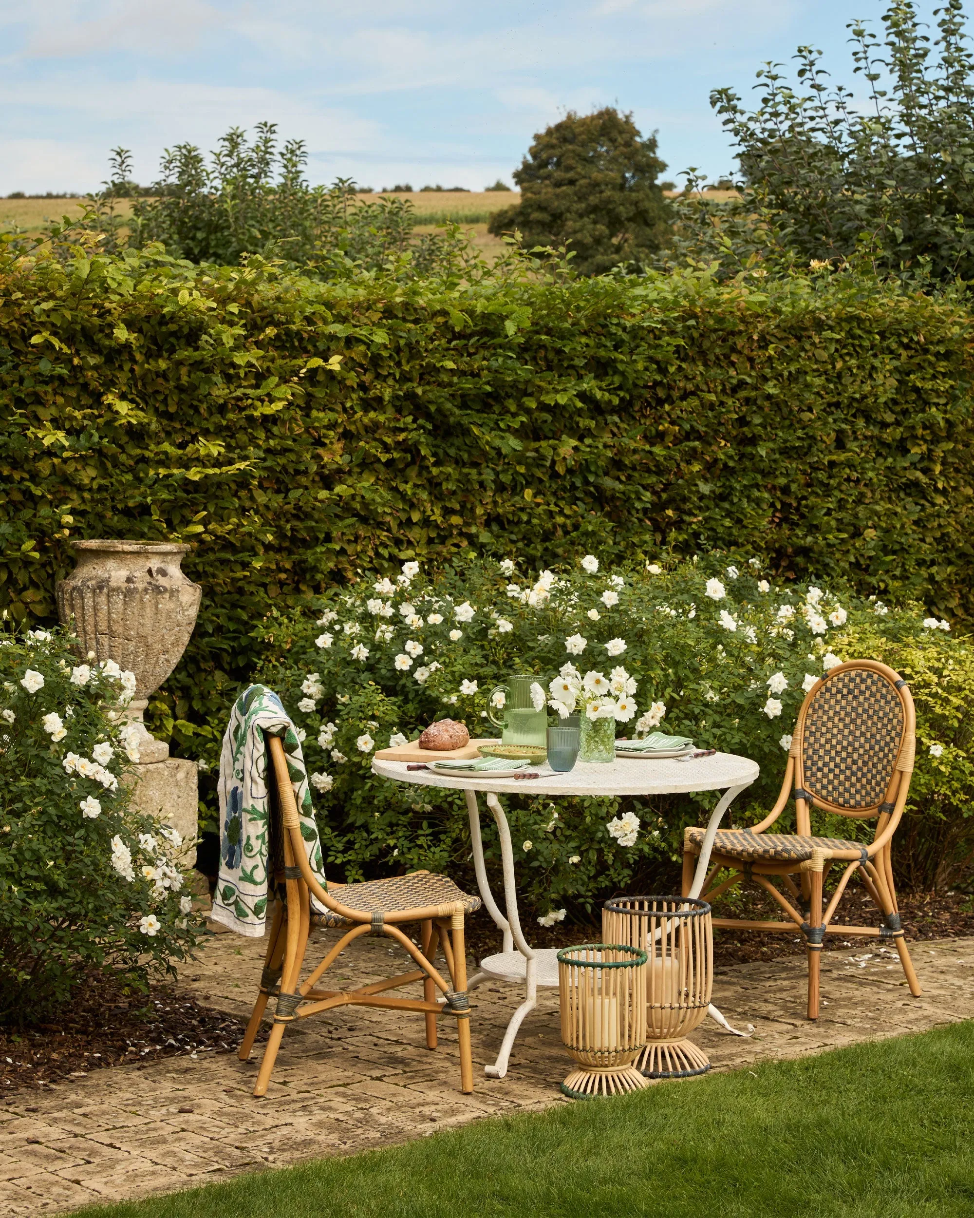 Rattan Dining Chair - Blue