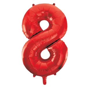 Red 8 Large Shape Number Balloon