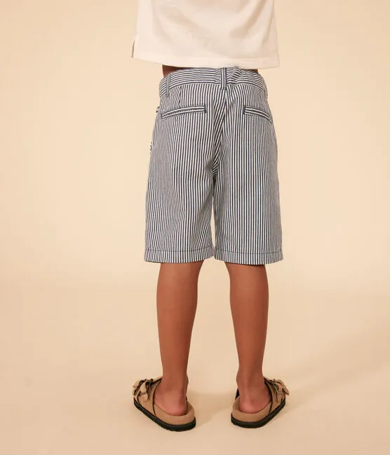 Stripy Cotton Bermuda Shorts