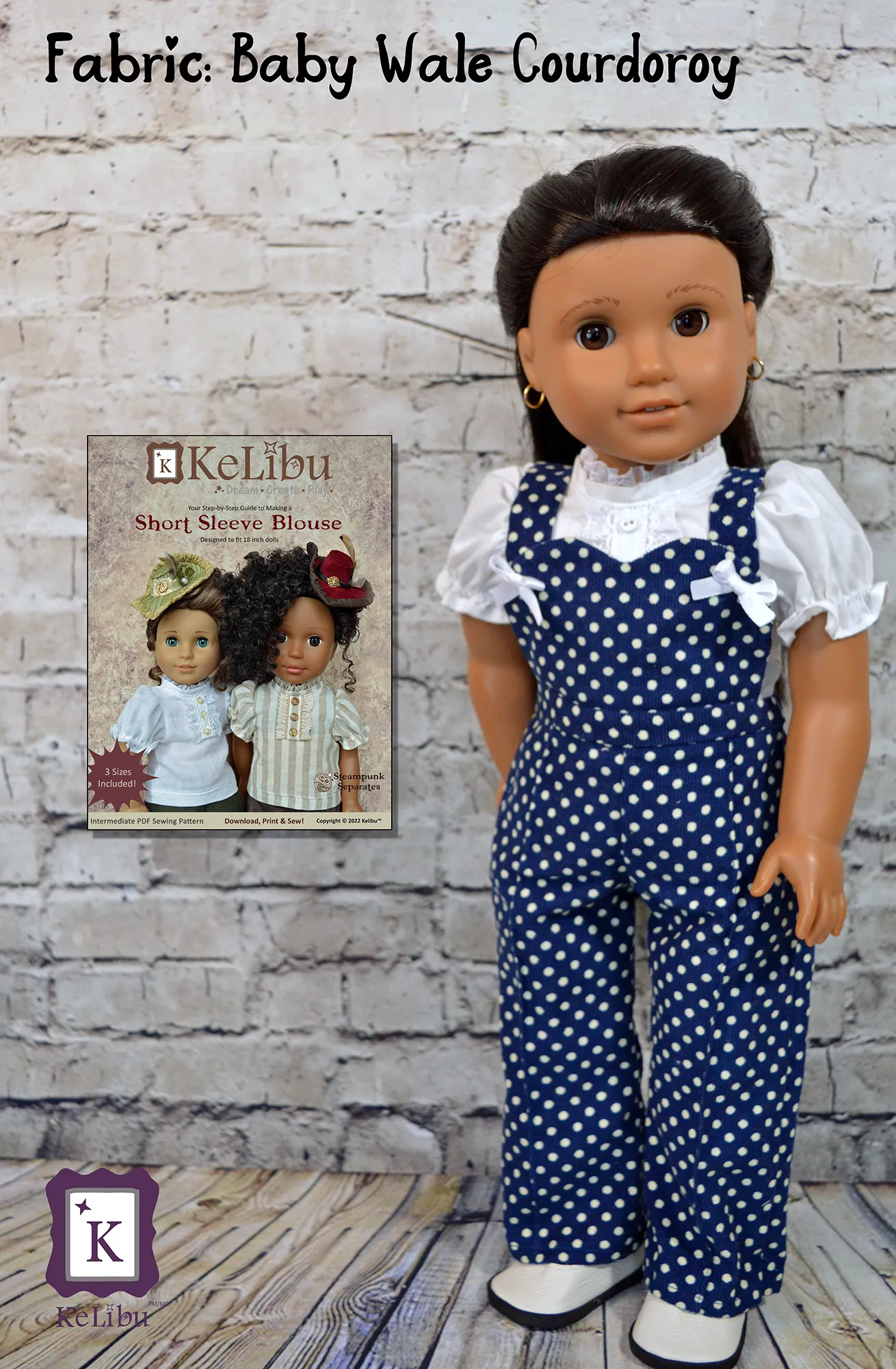 Sweetheart Overalls Inch Doll Sewing Pattern