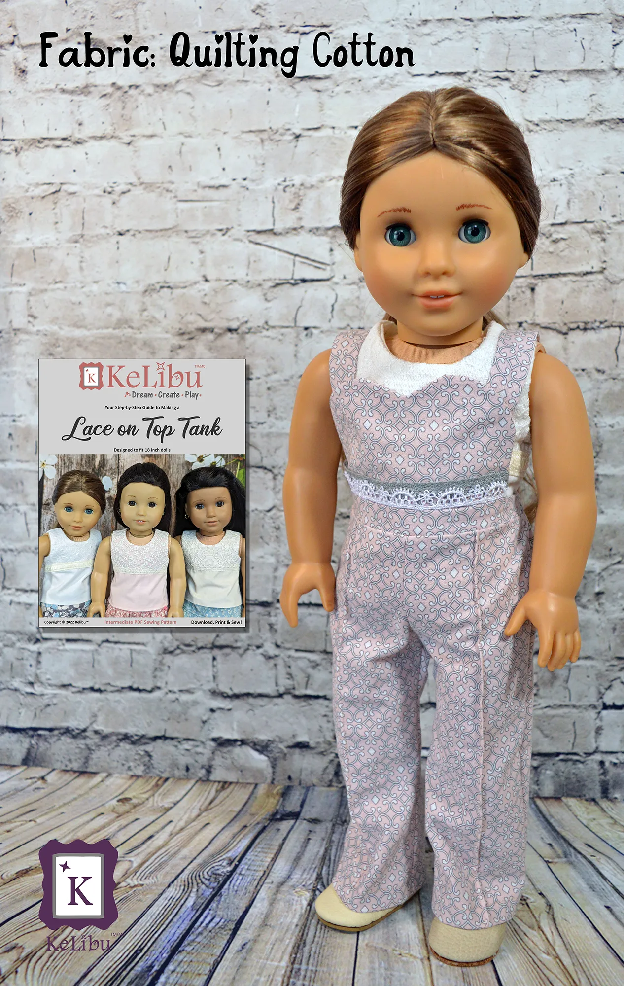 Sweetheart Overalls Inch Doll Sewing Pattern