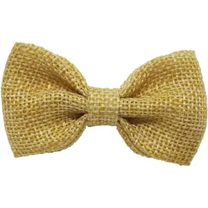 Tan 3" Burlap Hair Bow clips