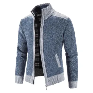 TEEK - Mens Patchwork Knitted Sweater Jacket