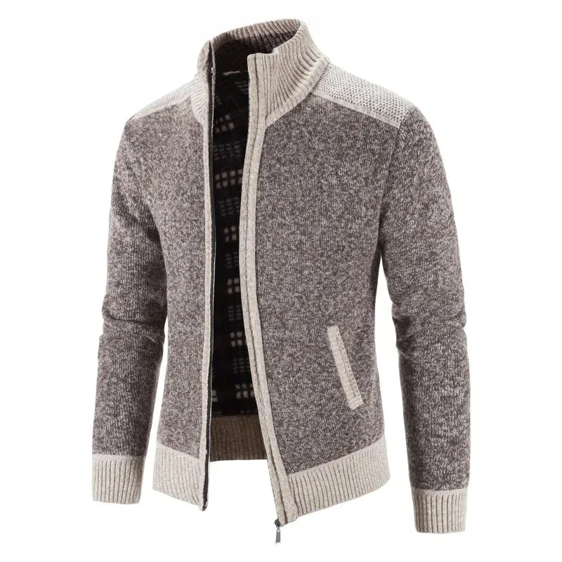 TEEK - Mens Patchwork Knitted Sweater Jacket