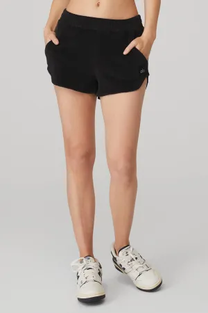 Terry High-Waist Beachside Short - Black