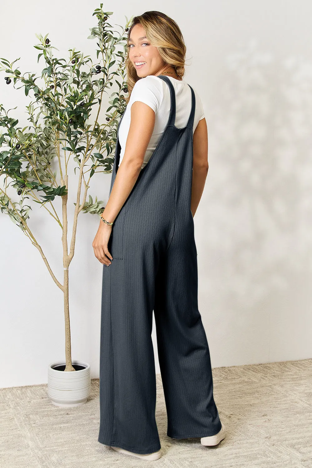 Wide Strap Overall with Pockets