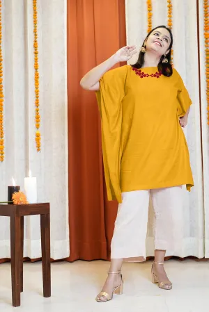 Yellow Kaftan Kurta - Begonia